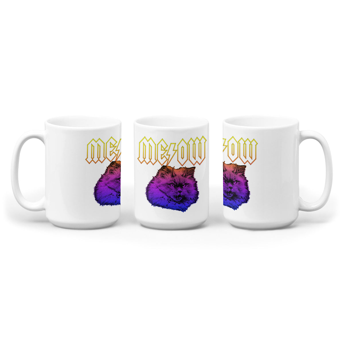 ME/OW- 15 oz Mug | Rock and Roll Cat