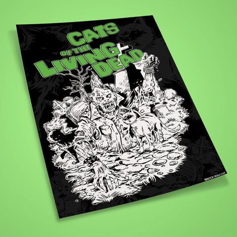 Cats of The Living Dead Print