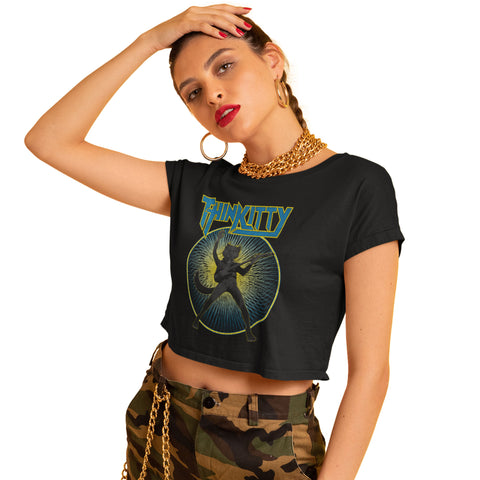 Thin Kitty- Crop Top T-Shirt