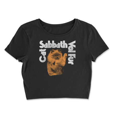 Cat Sabbath Volume Fur- Crop Top T-Shirt