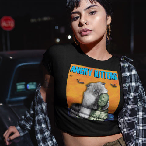 Angry Kittens- Crop Top T-Shirt